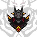 Four eyed dark lord gold horn vector mascot
